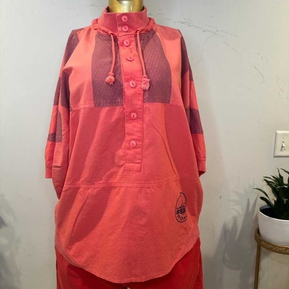 Vintage‎ Orange/Red & black striped oversized athleisure MEDIUM